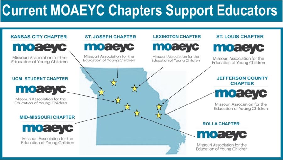 Missouri map with the chapters identified